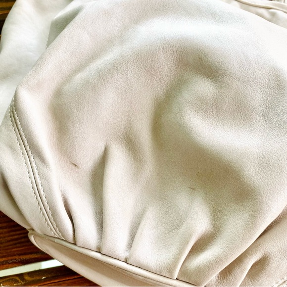 Furla Braided Double Handle Leather Hobo Slouchy Bag in grey EUC - Picture 8 of 17